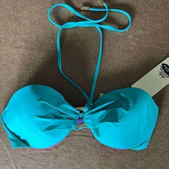 ❤️A. Che teal bikini 2 Piece Bikini swimsuit - Picture 2 of 8